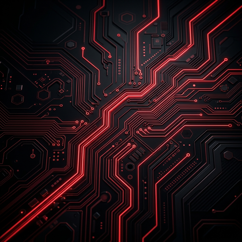 High-tech glowing motherboard background